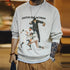 Vintage Baseball Print Sweatshirt – Heavyweight Embroidered Loose Fit Crew Neck Hoodie